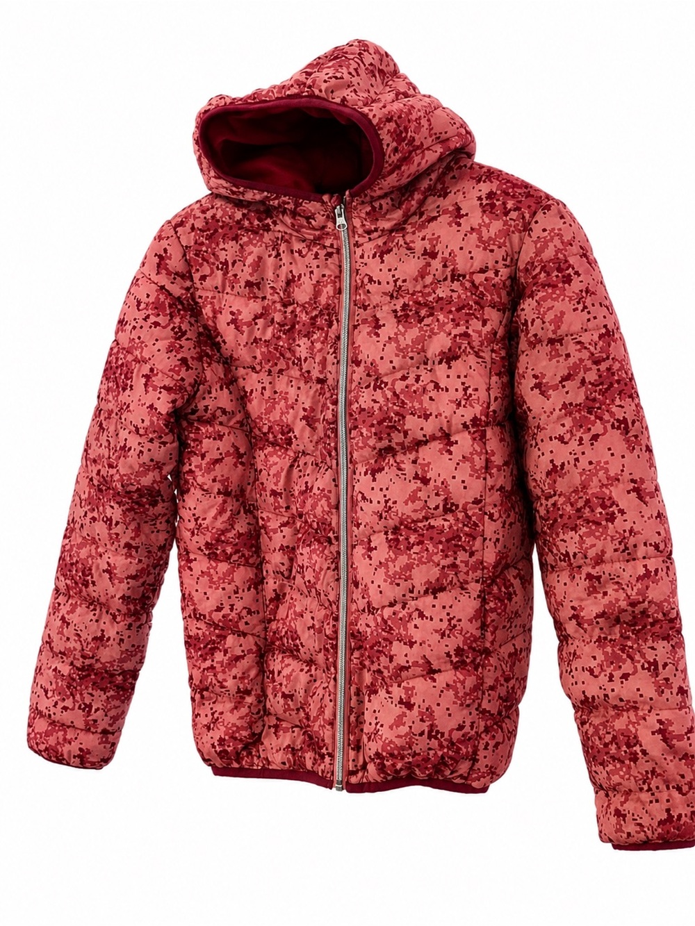 Pepperts Pink Digital Camo Hooded Puffer Jacket Youth 12-13Y